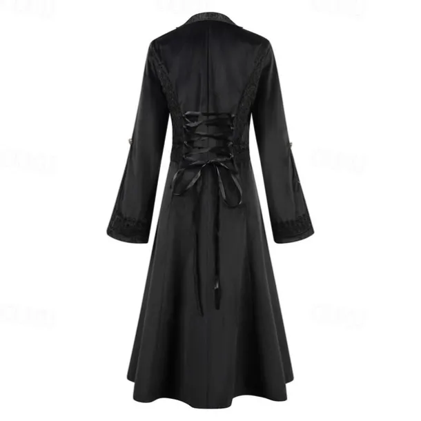 Retro Vintage Punk & Gothic Steampunk Coat Masquerade Tuxedo Vampire Plague Doctor Lace Fancy Dress Women's Halloween Carnival Masquerade Party Halloween Adults' Coat