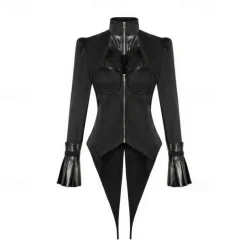 Retro Vintage Punk & Gothic Steampunk Coat Masquerade Tuxedo Vampire Plague Doctor Lace Fancy Dress Women's Halloween Carnival Masquerade Party Halloween Adults' Coat