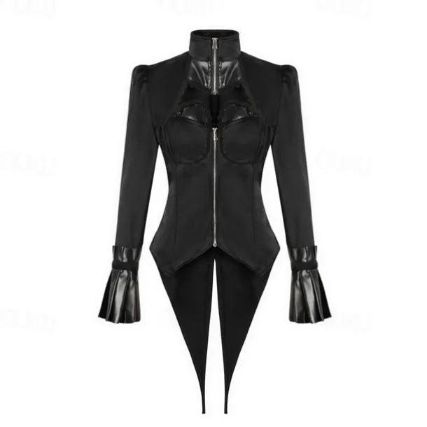 Retro Vintage Punk & Gothic Steampunk Coat Masquerade Tuxedo Vampire Plague Doctor Lace Fancy Dress Women's Halloween Carnival Masquerade Party Halloween Adults' Coat