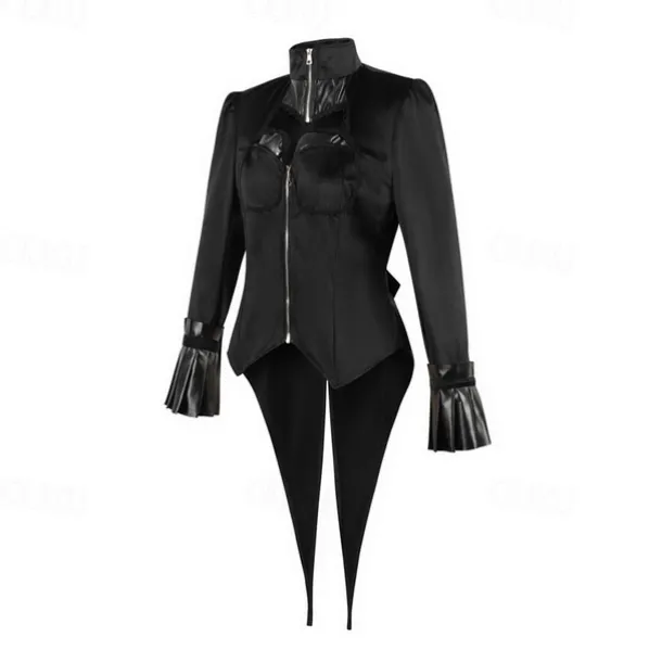 Retro Vintage Punk & Gothic Steampunk Coat Masquerade Tuxedo Vampire Plague Doctor Lace Fancy Dress Women's Halloween Carnival Masquerade Party Halloween Adults' Coat