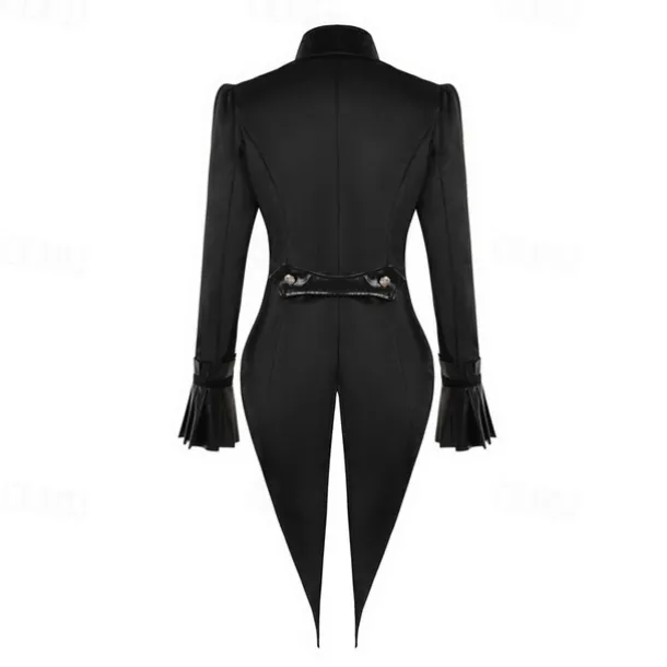 Retro Vintage Punk & Gothic Steampunk Coat Masquerade Tuxedo Vampire Plague Doctor Lace Fancy Dress Women's Halloween Carnival Masquerade Party Halloween Adults' Coat