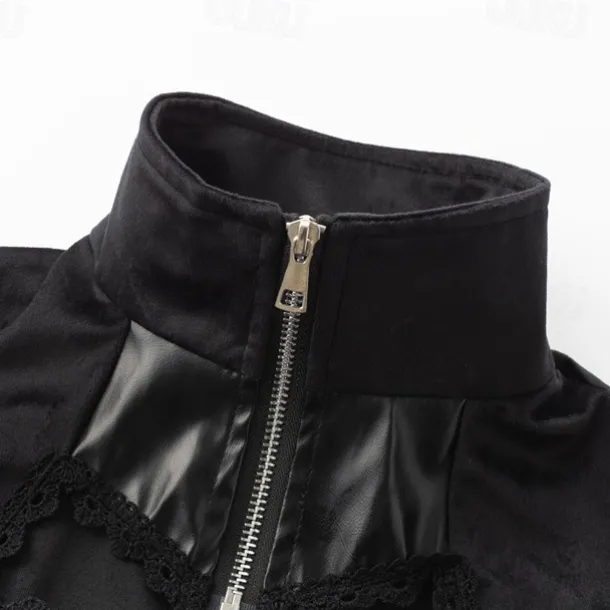 Retro Vintage Punk & Gothic Steampunk Coat Masquerade Tuxedo Vampire Plague Doctor Lace Fancy Dress Women's Halloween Carnival Masquerade Party Halloween Adults' Coat