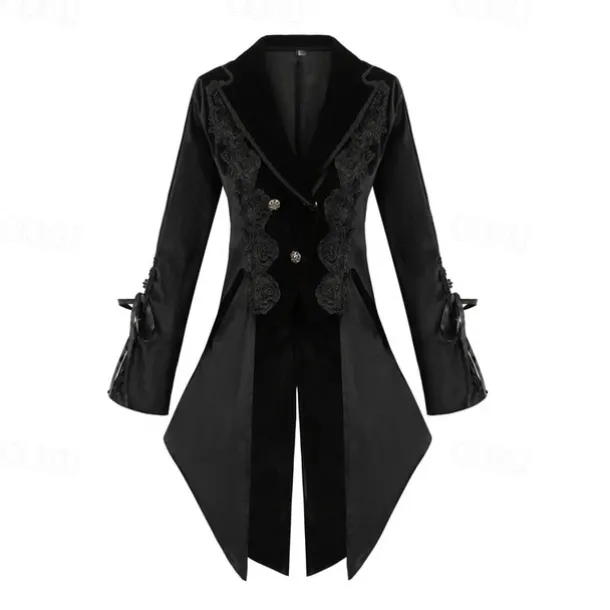 Retro Vintage Punk & Gothic Steampunk Coat Masquerade Tuxedo Vampire Plague Doctor Lace Fancy Dress Women's Halloween Carnival Masquerade Party Halloween Adults' Coat