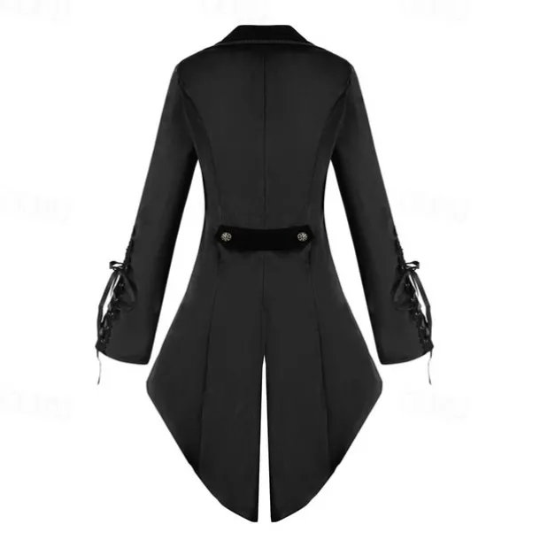 Retro Vintage Punk & Gothic Steampunk Coat Masquerade Tuxedo Vampire Plague Doctor Lace Fancy Dress Women's Halloween Carnival Masquerade Party Halloween Adults' Coat