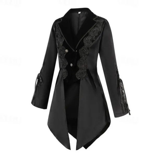 Retro Vintage Punk & Gothic Steampunk Coat Masquerade Tuxedo Vampire Plague Doctor Lace Fancy Dress Women's Halloween Carnival Masquerade Party Halloween Adults' Coat