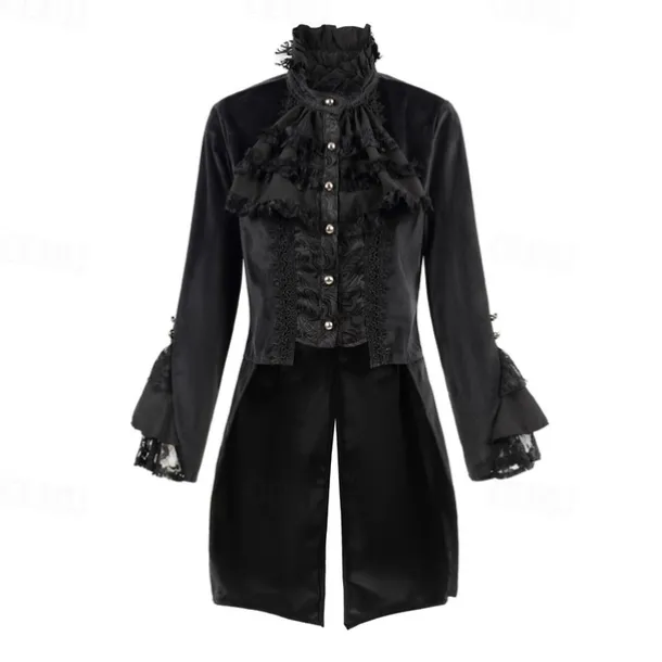 Retro Vintage Punk & Gothic Steampunk Coat Masquerade Tuxedo Vampire Plague Doctor Lace Fancy Dress Women's Halloween Carnival Masquerade Party Halloween Adults' Coat
