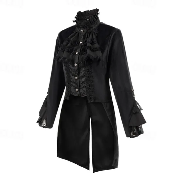 Retro Vintage Punk & Gothic Steampunk Coat Masquerade Tuxedo Vampire Plague Doctor Lace Fancy Dress Women's Halloween Carnival Masquerade Party Halloween Adults' Coat