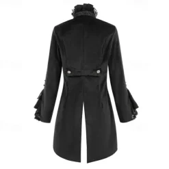 Retro Vintage Punk & Gothic Steampunk Coat Masquerade Tuxedo Vampire Plague Doctor Lace Fancy Dress Women's Halloween Carnival Masquerade Party Halloween Adults' Coat