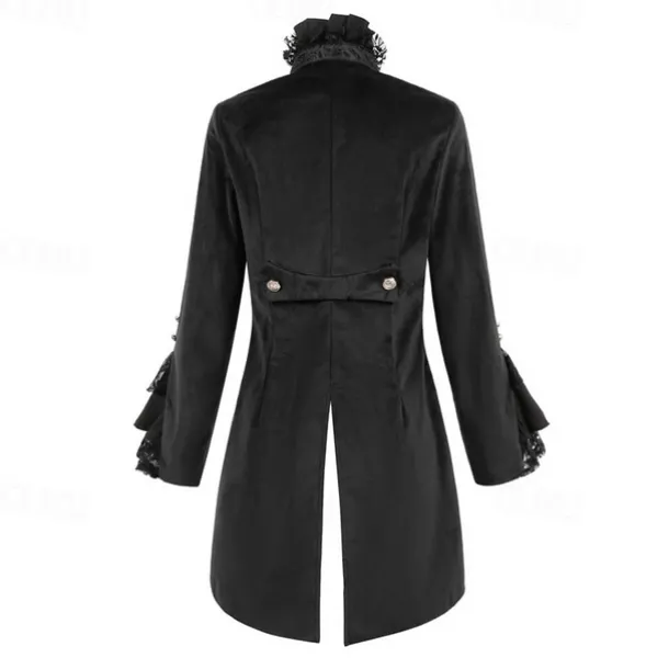 Retro Vintage Punk & Gothic Steampunk Coat Masquerade Tuxedo Vampire Plague Doctor Lace Fancy Dress Women's Halloween Carnival Masquerade Party Halloween Adults' Coat