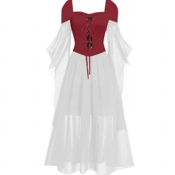 Retro Vintage Punk & Gothic Medieval Dress Witch Fancy Dress Women's Fantasy Steampunk Walpurgis Night Casual Daily Adults' Dress Spring & Summer