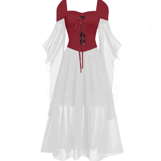 Retro Vintage Punk & Gothic Medieval Dress Witch Fancy Dress Women's Fantasy Steampunk Walpurgis Night Casual Daily Adults' Dress Spring & Summer