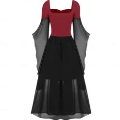 Retro Vintage Punk & Gothic Medieval Dress Witch Fancy Dress Women's Fantasy Steampunk Walpurgis Night Casual Daily Adults' Dress Spring & Summer