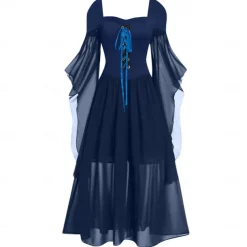 Retro Vintage Punk & Gothic Medieval Dress Witch Fancy Dress Women's Fantasy Steampunk Walpurgis Night Casual Daily Adults' Dress Spring & Summer