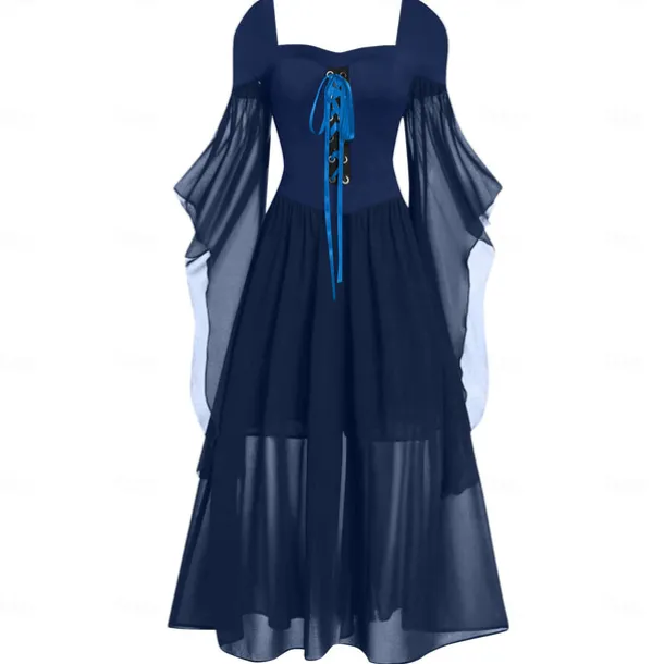 Retro Vintage Punk & Gothic Medieval Dress Witch Fancy Dress Women's Fantasy Steampunk Walpurgis Night Casual Daily Adults' Dress Spring & Summer