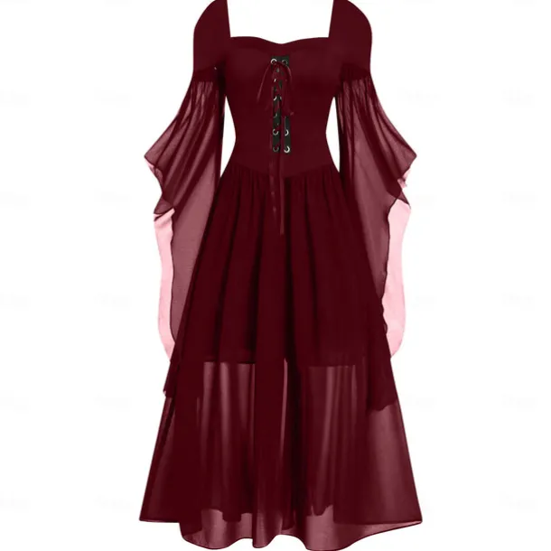 Retro Vintage Punk & Gothic Medieval Dress Witch Fancy Dress Women's Fantasy Steampunk Walpurgis Night Casual Daily Adults' Dress Spring & Summer