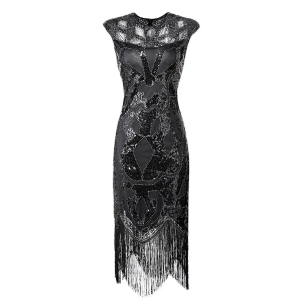 Retro Vintage Roaring 20s 1920s Flapper Dress Dress Masquerade The Great Gatsby Wedding Guest Sequins Tassel Fringe Fancy Dress Women's Masquerade Wedding Wedding Guest Party / Evening Adults' Dress