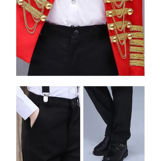 Retro Vintage Rococo Medieval Coat Suit Trousers Circus Jacket Prince Aristocrat Fancy Dress Boys' Birthday Party / Evening Prom Kid's Coat Pants