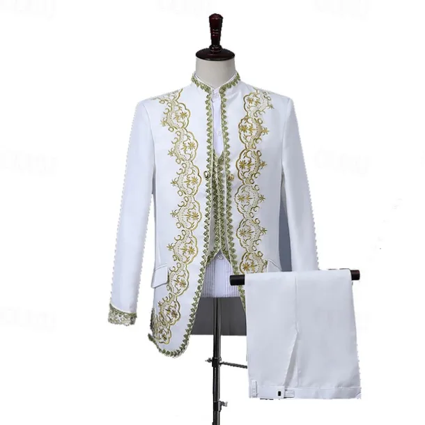 Retro Vintage Rococo Medieval Pants Suits & Blazers Waistcoat Prince Gentleman Aristocrat Fancy Dress Men's Event / Party Carnival of Venice Festival Adults Coat Vest Pants