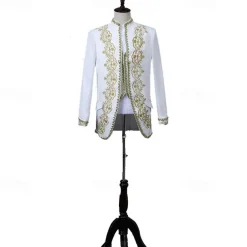 Retro Vintage Rococo Medieval Pants Suits & Blazers Waistcoat Prince Gentleman Aristocrat Fancy Dress Men's Event / Party Carnival of Venice Festival Adults Coat Vest Pants