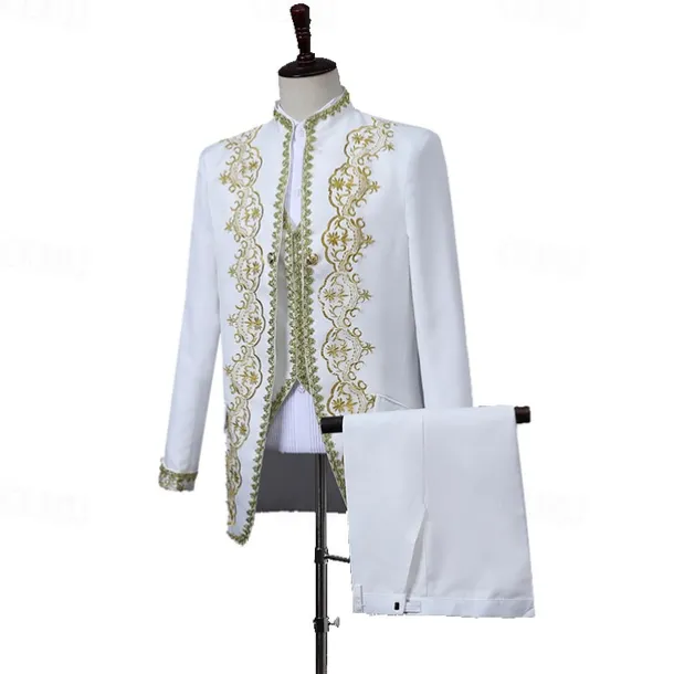 Retro Vintage Rococo Medieval Pants Suits & Blazers Waistcoat Prince Gentleman Aristocrat Fancy Dress Men's Event / Party Carnival of Venice Festival Adults Coat Vest Pants