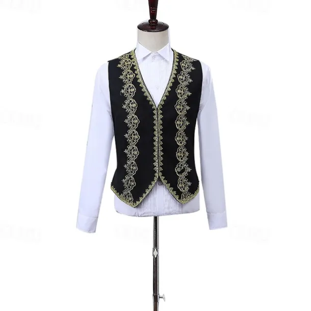 Retro Vintage Rococo Medieval Pants Suits & Blazers Waistcoat Prince Gentleman Aristocrat Fancy Dress Men's Event / Party Carnival of Venice Festival Adults Coat Vest Pants
