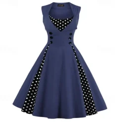 Retro Vintage 1950s Cocktail Dress Dress Flare Dress Polka Dot Skull Fancy Dress Women's Event / Party Bachelorette Party Festival Adults' Dress Homecoming Dresses