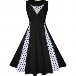 Retro Vintage 1950s Cocktail Dress Dress Flare Dress Polka Dot Skull Fancy Dress Women's Event / Party Bachelorette Party Festival Adults' Dress Homecoming Dresses