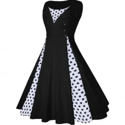 Retro Vintage 1950s Cocktail Dress Dress Flare Dress Polka Dot Skull Fancy Dress Women's Event / Party Bachelorette Party Festival Adults' Dress Homecoming Dresses