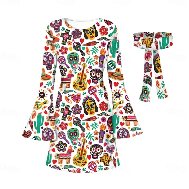 Retro Vintage 1970s Disco Dress Headwear Headwraps Flare Cuff Sleeve Hippie Fancy Dress Women's Party & Evening Pride Parade Pride Month Adults' Dress Headwear