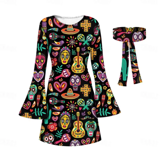 Retro Vintage 1970s Disco Dress Headwear Headwraps Flare Cuff Sleeve Hippie Fancy Dress Women's Party & Evening Pride Parade Pride Month Adults' Dress Headwear