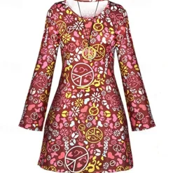 Retro Vintage 1970s Disco Dress Headwear Headwraps Flare Cuff Sleeve Hippie Fancy Dress Women's Party & Evening Pride Parade Pride Month Adults' Dress Headwear