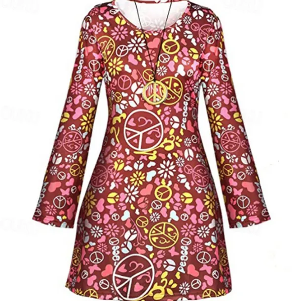 Retro Vintage 1970s Disco Dress Headwear Headwraps Flare Cuff Sleeve Hippie Fancy Dress Women's Party & Evening Pride Parade Pride Month Adults' Dress Headwear