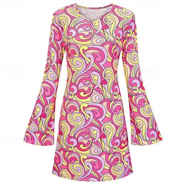 Retro Vintage 1970s Disco Dress Headwear Headwraps Flare Cuff Sleeve Hippie Fancy Dress Women's Party & Evening Pride Parade Pride Month Adults' Dress Headwear