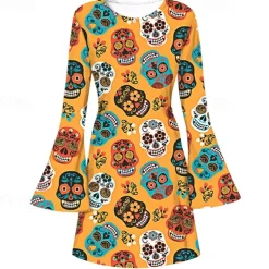 Retro Vintage 1970s Disco Dress Headwear Headwraps Flare Cuff Sleeve Hippie Fancy Dress Women's Party & Evening Pride Parade Pride Month Adults' Dress Headwear