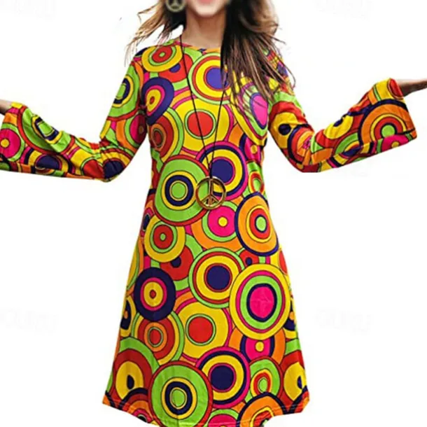 Retro Vintage 1970s Disco Dress Headwear Headwraps Flare Cuff Sleeve Hippie Fancy Dress Women's Party & Evening Pride Parade Pride Month Adults' Dress Headwear