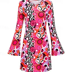 Retro Vintage 1970s Disco Dress Headwear Headwraps Flare Cuff Sleeve Hippie Fancy Dress Women's Party & Evening Pride Parade Pride Month Adults' Dress Headwear