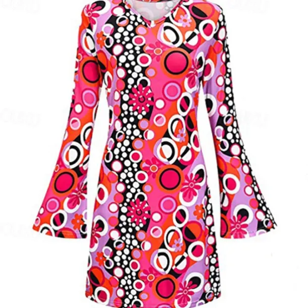 Retro Vintage 1970s Disco Dress Headwear Headwraps Flare Cuff Sleeve Hippie Fancy Dress Women's Party & Evening Pride Parade Pride Month Adults' Dress Headwear