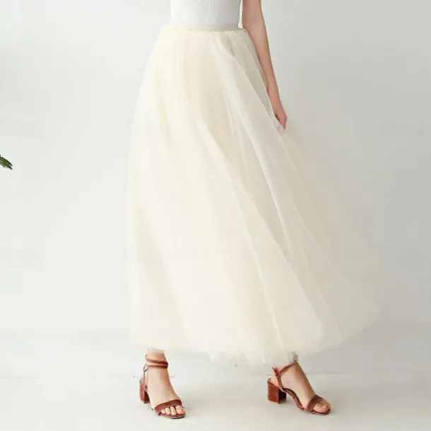 Retro Vintage 1950s Petticoat Hoop Skirt Under Skirt Tulle Skirt A-Line Fancy Dress Women's Masquerade Party Evening Wear Cocktail Party Tea Party Adults' Skirt