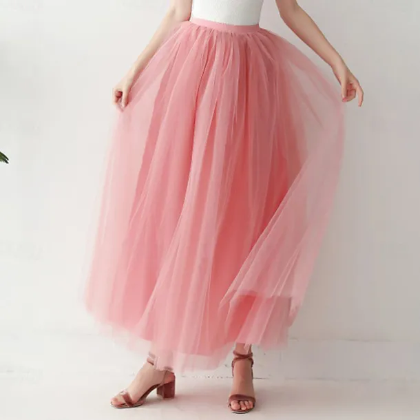 Retro Vintage 1950s Petticoat Hoop Skirt Under Skirt Tulle Skirt A-Line Fancy Dress Women's Masquerade Party Evening Wear Cocktail Party Tea Party Adults' Skirt