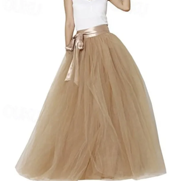 Retro Vintage 1950s Petticoat Hoop Skirt Under Skirt Tulle Skirt A-Line Fancy Dress Women's Masquerade Party Evening Wear Cocktail Party Tea Party Adults' Skirt
