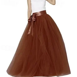 Retro Vintage 1950s Petticoat Hoop Skirt Under Skirt Tulle Skirt A-Line Fancy Dress Women's Masquerade Party Evening Wear Cocktail Party Tea Party Adults' Skirt