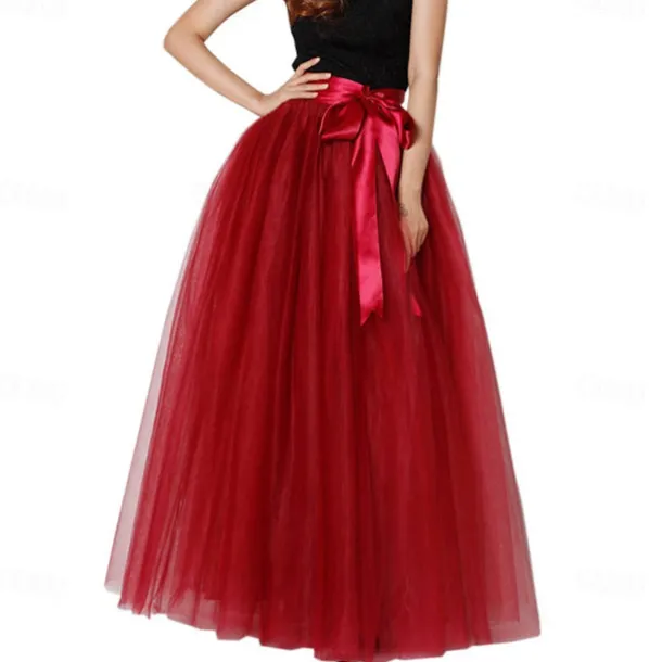 Retro Vintage 1950s Petticoat Hoop Skirt Under Skirt Tulle Skirt A-Line Fancy Dress Women's Masquerade Party Evening Wear Cocktail Party Tea Party Adults' Skirt