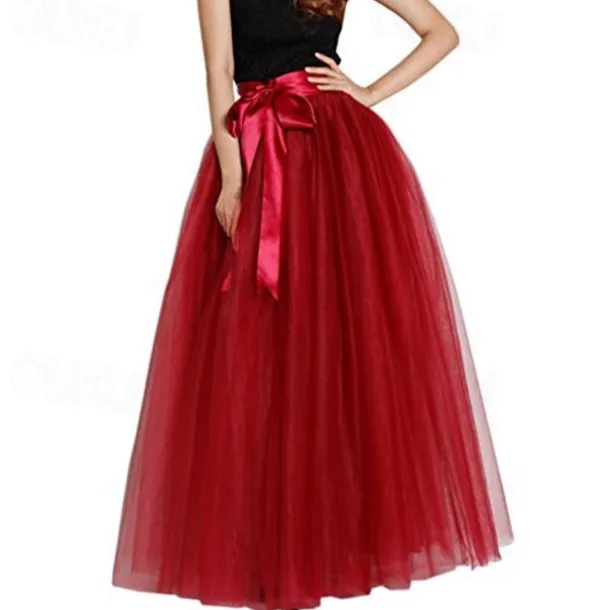 Retro Vintage 1950s Petticoat Hoop Skirt Under Skirt Tulle Skirt A-Line Fancy Dress Women's Masquerade Party Evening Wear Cocktail Party Tea Party Adults' Skirt