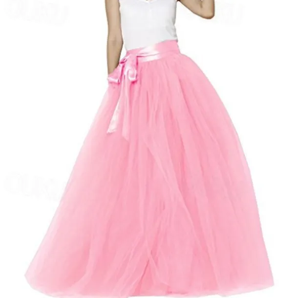 Retro Vintage 1950s Petticoat Hoop Skirt Under Skirt Tulle Skirt A-Line Fancy Dress Women's Masquerade Party Evening Wear Cocktail Party Tea Party Adults' Skirt