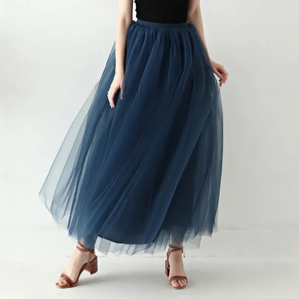 Retro Vintage 1950s Petticoat Hoop Skirt Under Skirt Tulle Skirt A-Line Fancy Dress Women's Masquerade Party Evening Wear Cocktail Party Tea Party Adults' Skirt