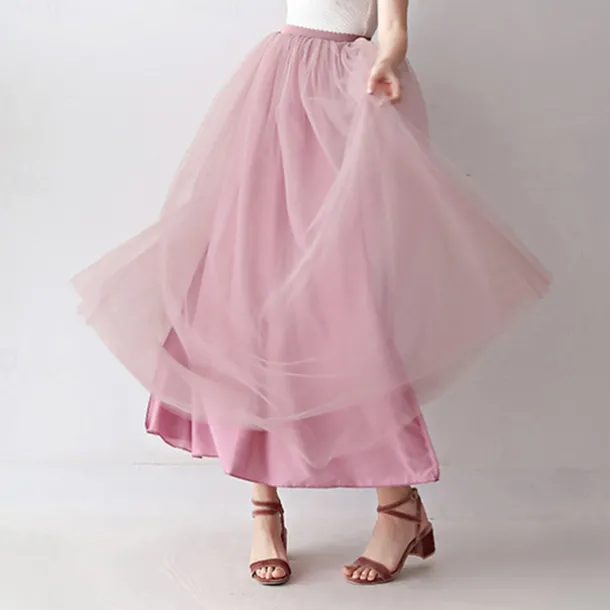 Retro Vintage 1950s Petticoat Hoop Skirt Under Skirt Tulle Skirt A-Line Fancy Dress Women's Masquerade Party Evening Wear Cocktail Party Tea Party Adults' Skirt