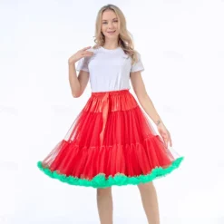 Retro Vintage 1950s Petticoat Hoop Skirt Tutu Under Skirt Princess Fancy Dress Women's Halloween Carnival Masquerade Party / Evening Bachelorette Party Adults Skirts