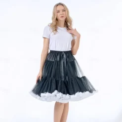 Retro Vintage 1950s Petticoat Hoop Skirt Tutu Under Skirt Princess Fancy Dress Women's Halloween Carnival Masquerade Party / Evening Bachelorette Party Adults Skirts