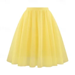 Retro Vintage 1950s Petticoat Hoop Skirt Under Skirt Tulle Skirt A-Line Fancy Dress Women's Masquerade Party Evening Wear Cocktail Party Tea Party Adults' Skirt