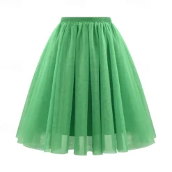 Retro Vintage 1950s Petticoat Hoop Skirt Under Skirt Tulle Skirt A-Line Fancy Dress Women's Masquerade Party Evening Wear Cocktail Party Tea Party Adults' Skirt
